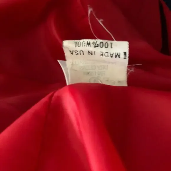 Vintage Doncaster Women’s Red Blazer Jacket 100% Wool Open Front Long Sleeve 12 - Picture 8 of 9